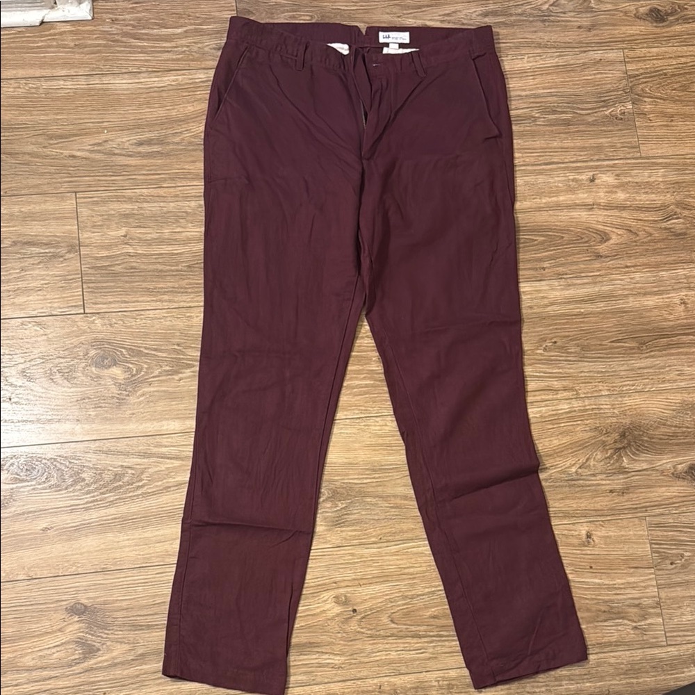 GAP Burgundy linen blend Pants